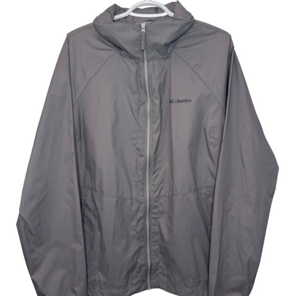 Columbia grey lightweight full-zip waterproof jacket size US XXL - Picture 2 of 9